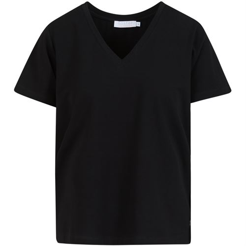 COSTER COPENHAGEN T-SHIRT, T-SHIRT WITH V-NECK, BLACK