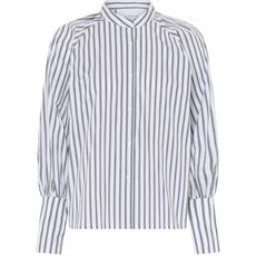 LA ROUGE SKJORTE, MILLE SHIRT, WHITE/GREY STRIPE