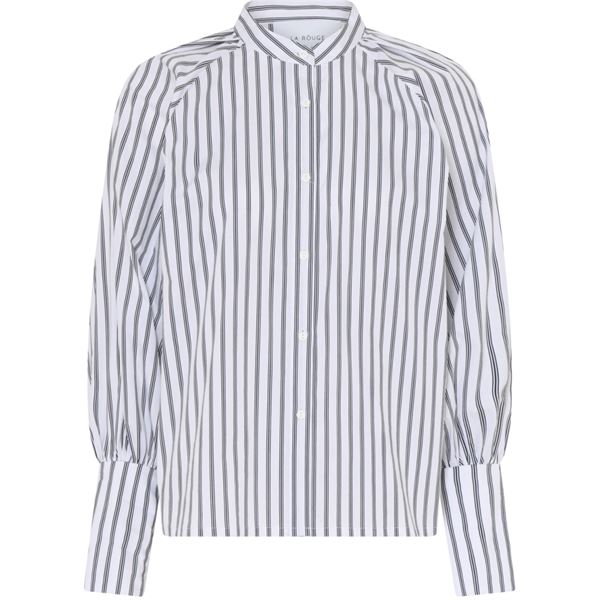 LA ROUGE SKJORTE, MILLE SHIRT, WHITE/GREY STRIPE