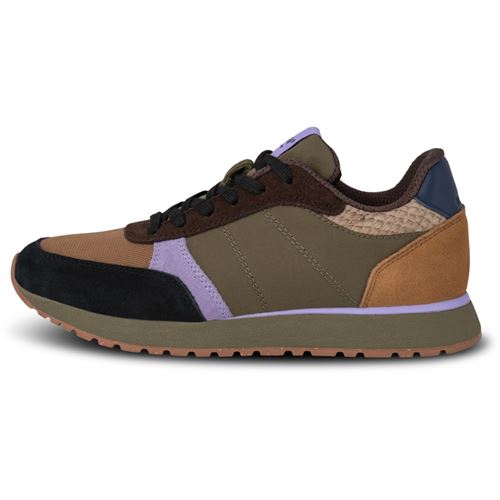 WODEN SNEAKERS, WL740 RONJA, DARK OLIVE/ORCHID