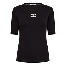 CO`COUTURE T-SHIRT, GRANNYCC LOGO TEE, BLACK