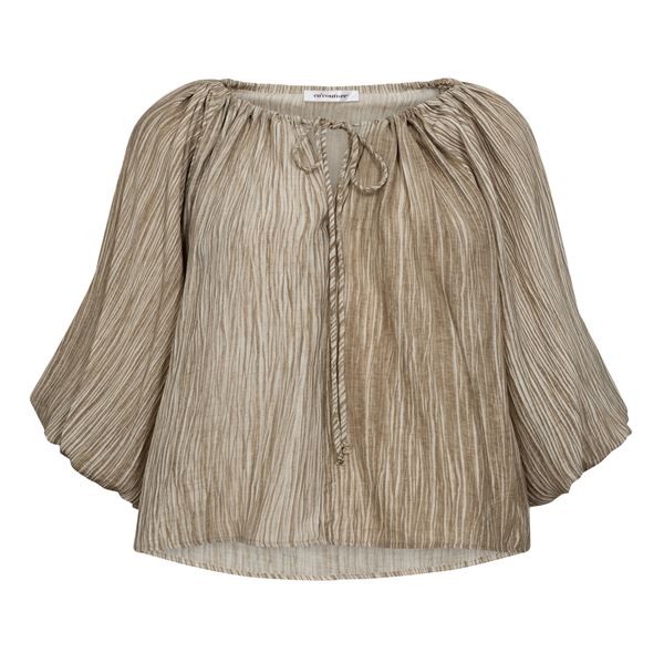 CO`COUTURE BLUSE, SOFTCC DYE PUFF BLOUSE, WALNUT