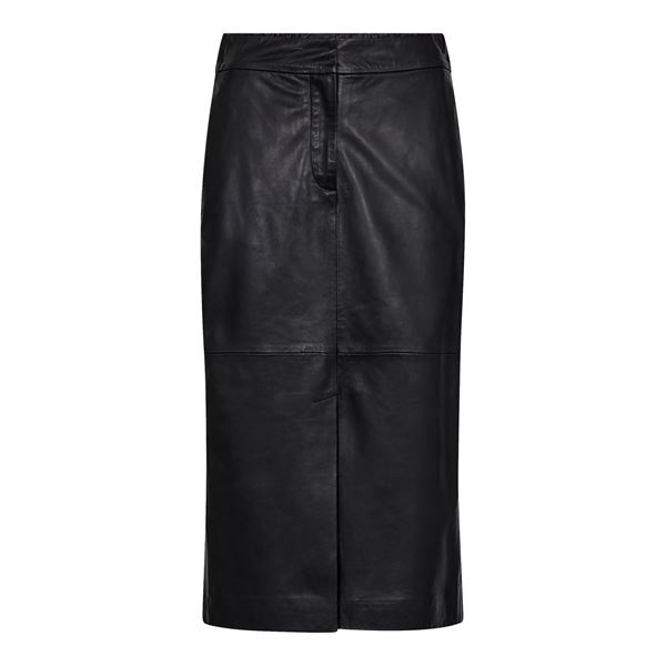 CO`COUTURE NEDERDEL, PHOEBECC LEATHER PENCIL SKIRT, BLACK