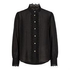 CO`COUTURE SKJORTE, ANGIECC ANGLAISE SHIRT, BLACK