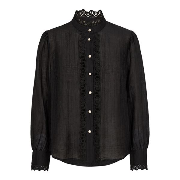 CO`COUTURE SKJORTE, ANGIECC ANGLAISE SHIRT, BLACK