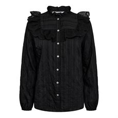 CO`COUTURE SKJORTE, TUNECC FRILL SHIRT, BLACK