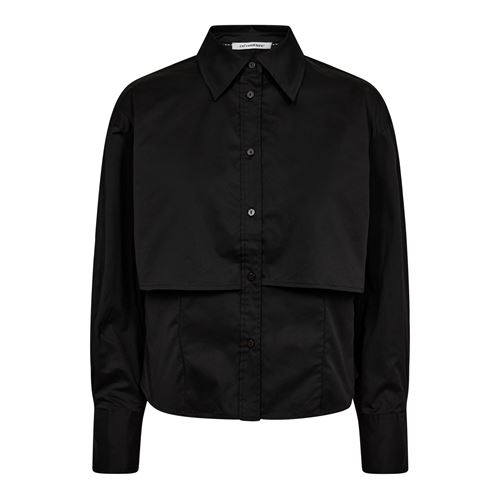 CO`COUTURE SKJORTER, SANDYCC DOUBLE LAYER SHIRT, BLACK