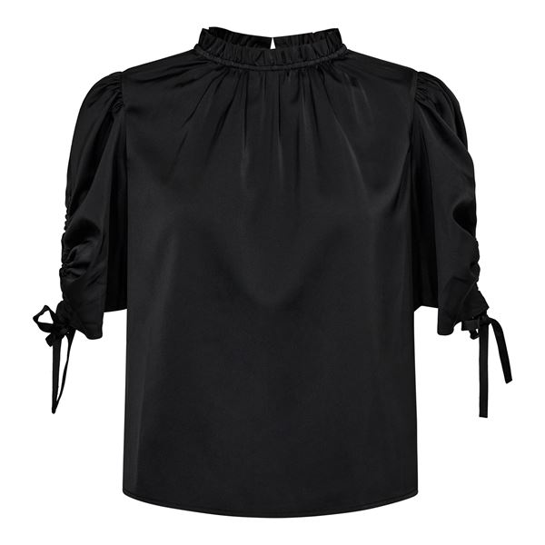 CO`COUTURE BLUSE, ADNACC PUFF SS BLOUSE, BLACK