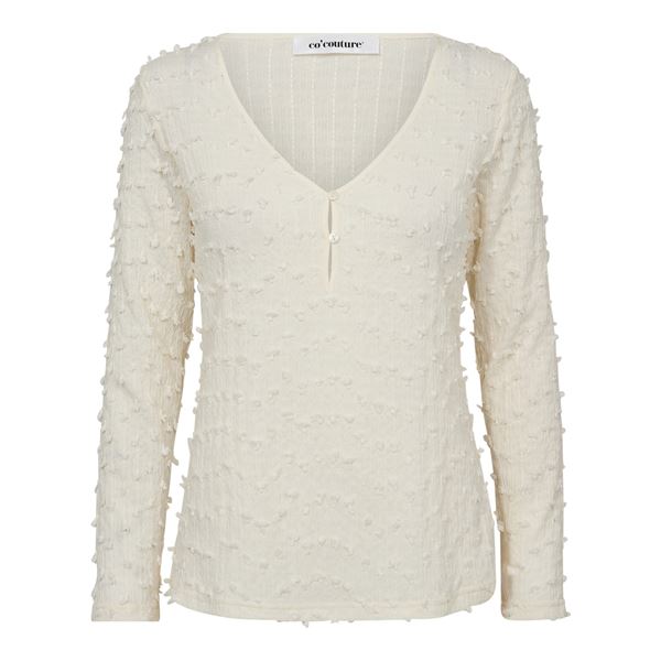 CO`COUTURE BLUSE, POMPOMCC BLOUSE, OFF WHITE