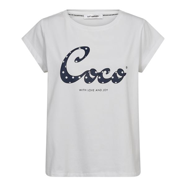 CO`COUTURE T-SHIRT, DOTCC COCO S/S TEE, WHITENAVY