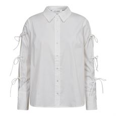 CO`COUTURE SKJORTE, POPPYCC TIE SLEEVE SHIRT, WHITE