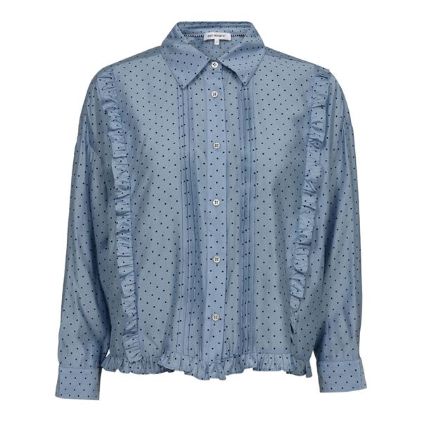 CO`COUTURE SKJORTE, MATILDACC DOT BLOUSE, PALE BLUE