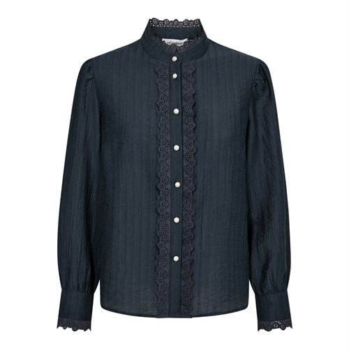 CO`COUTURE SKJORTE, ANGIECC ANGLAISE SHIRT, NAVY