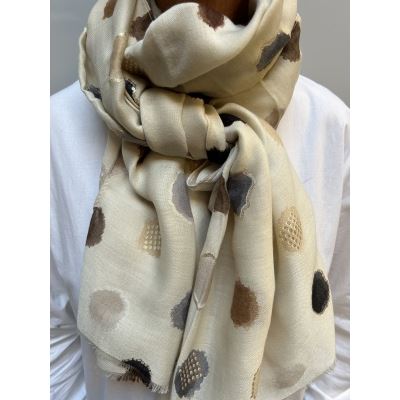 THREE M TØRKLÆDE, SCARVES To24i124, BEIGE