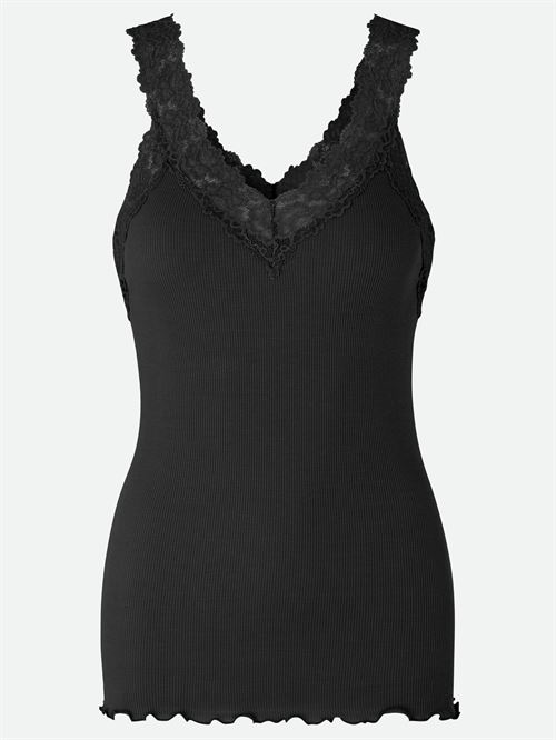 ROSEMUNDE TOP, RWBERNARDINE SL REGULAR VNECK TOP, BLACK