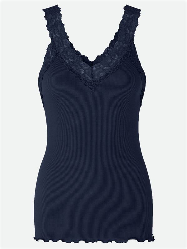 ROSEMUNDE TOP, RWBERNARDINE SL REGULAR VNECK TOP, NAVY