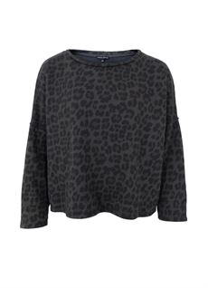 BLACK COLOUR SWEATSHIRT, BCZELDA SWEATSHIRT, GREY LEOPARD