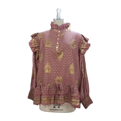 THREE M BLUSE, FIE BLOUSE WITH LONG SLEEVE, ROSE