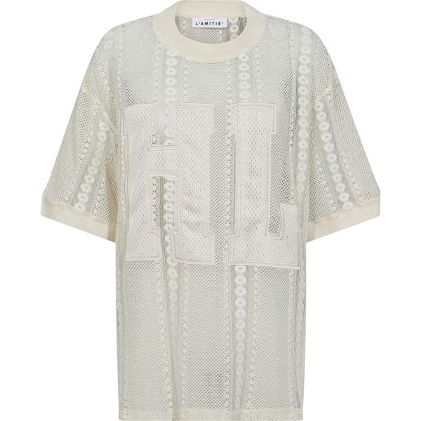 HAUTE L`AMITIÉ T-SHIRT, ROUGH LACE TEAM TEE, OFF-WHITE