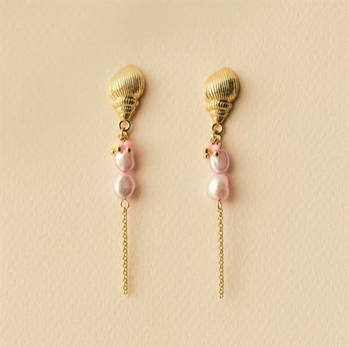 FRIIHOF SIIG ØRERINGE, SHELL EARRING SUMMER, GULDBELAGT