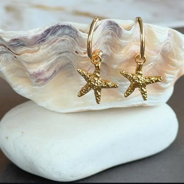 FRIIHOF+SIIG ØRERINGE, STARFISH EARRING, GULDBELAGT