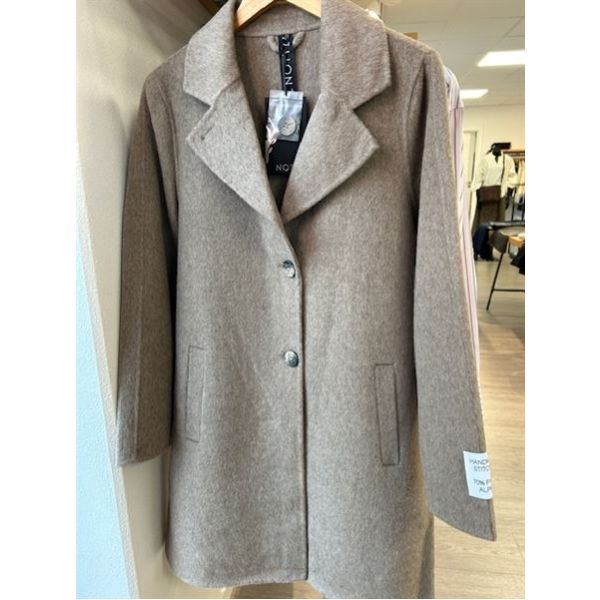 NOTYZ FRAKKE, ALPACA COAT 40464, LIGHT BROWN MELANGE