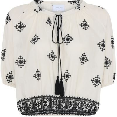 LA ROUGE BLUSE, GRACE BLOUSE, OFFWHITE/BLACK