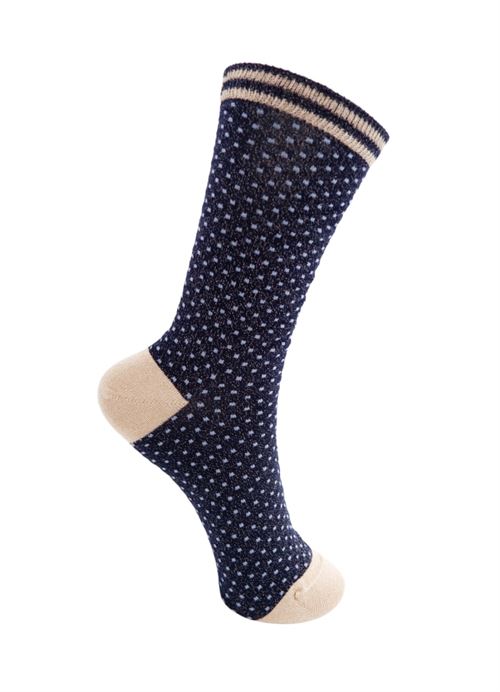 BLACK COLOUR STRØMPER, BCLOLLY DOT SOCK, NAVY