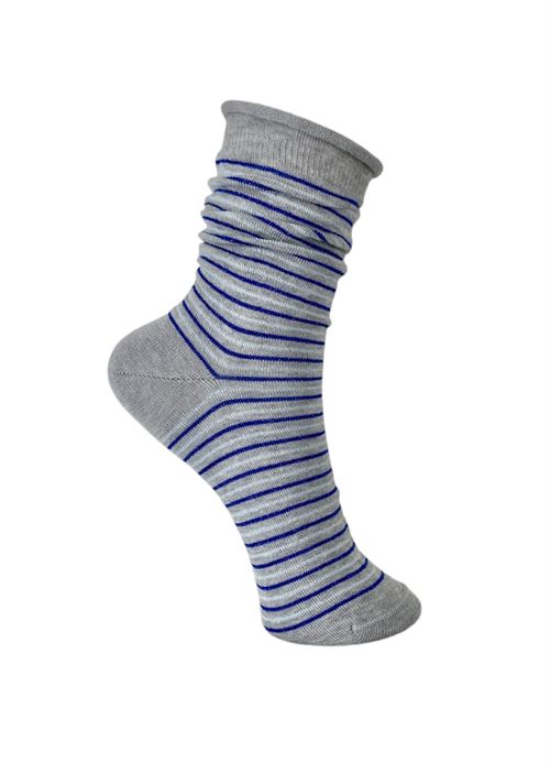 BLACK COLOUR STRØMPER, BCADDIE STRIPED SOCK, GREY