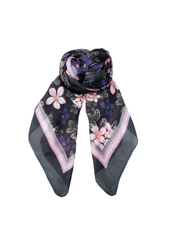 BLACK COLOUR TØRKLÆDE, BCKIRSTINE SILK SCARF, ORIENTAL FLOWER