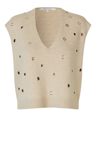 SECOND FEMALE VEST, CAMRA KNIT VEST, SUMMER SAND