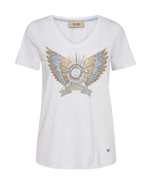 MOS MOSH T-SHIRT, MMGETHI DECO TEE, WHITE