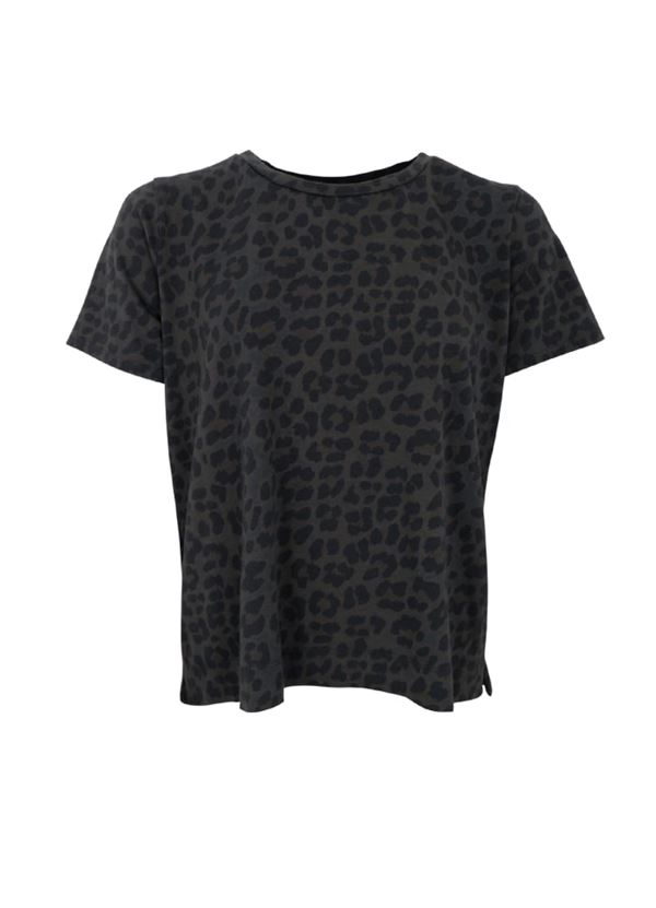 BLACK COLOUR T-SHIRT, BCZELDA S/S LEO T-SHIRT, GREY LEOPARD