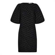 CO`COUTURE KJOLE, ZEBRACC FLOCK DRESS, BLACK